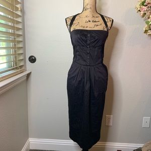 To The Max Retro Corset Style Dress w/Satin Straps
